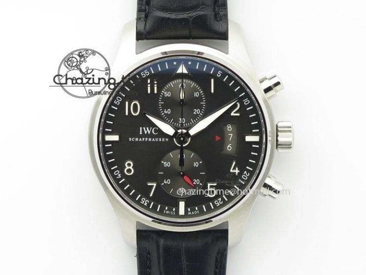 MIROTIME 0414 Pilot Chrono IW377726 ZF 1:1 Best Edition Green Dial on Brown Leather Strap A Trendsetting 7125